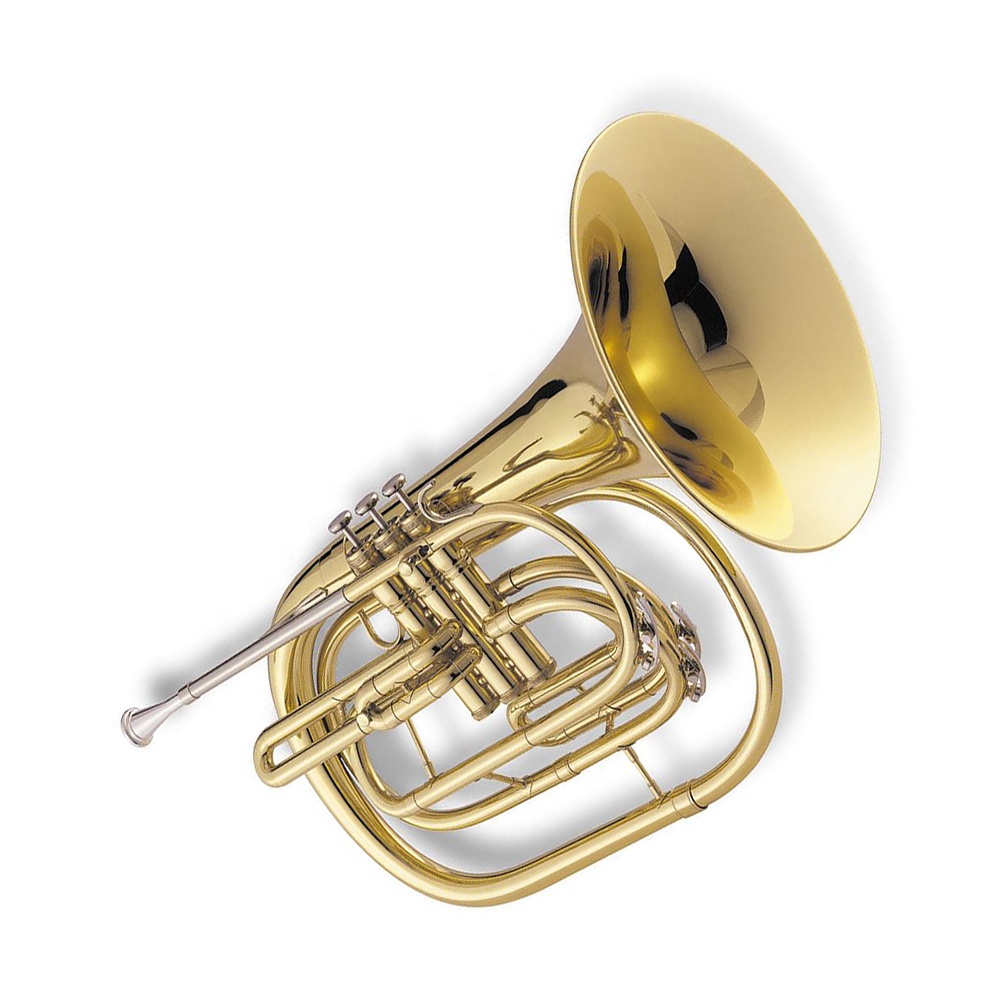 Musical Instrument Horn - Bb Goldlackiertes Marschhorn aus hochwertigem massivem