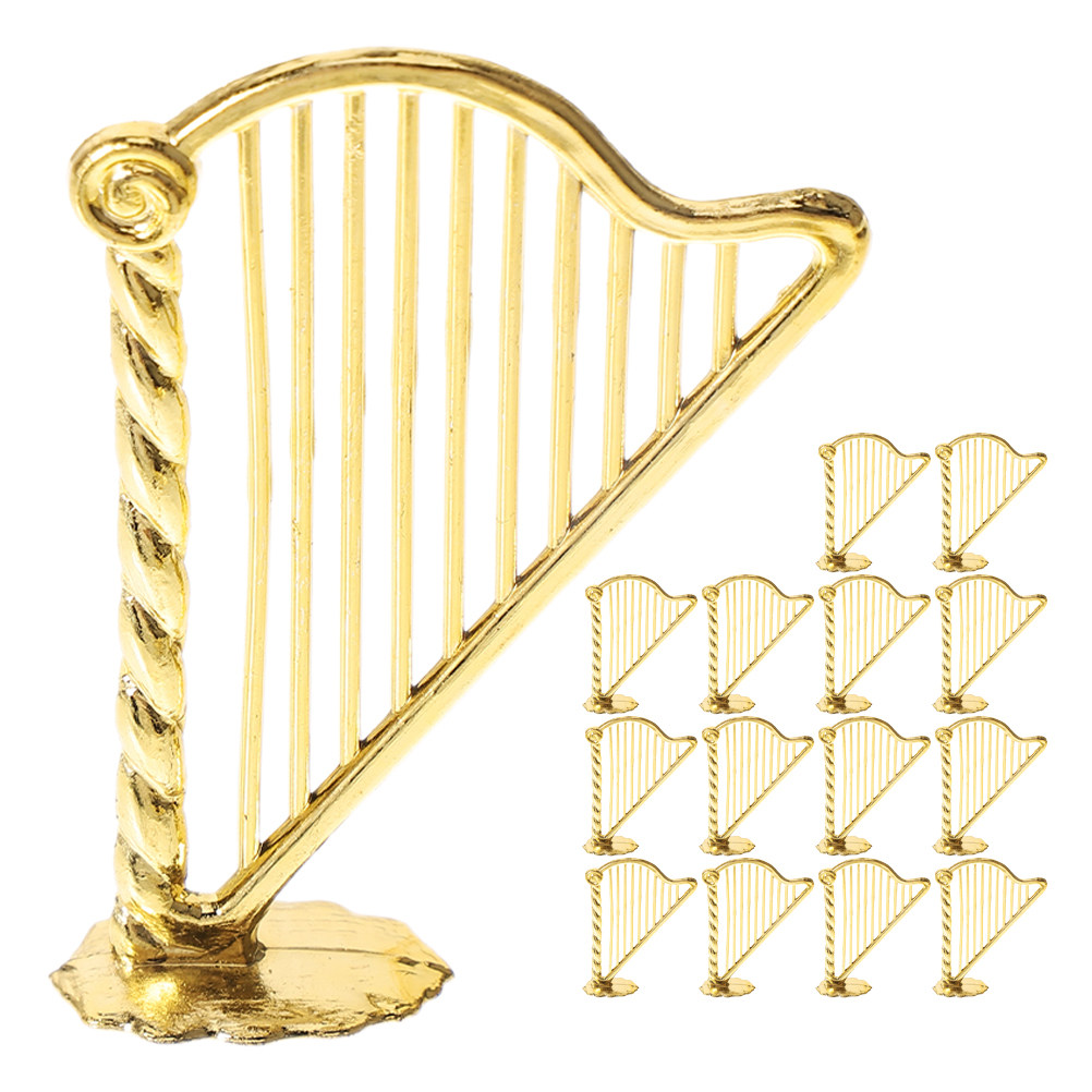 Musical Instrument Xmas Ornaments - 15-teiliges Set Miniatur-Harfen-Weihnachtsanhänger Kleine Musikinstrumente Dekorationen