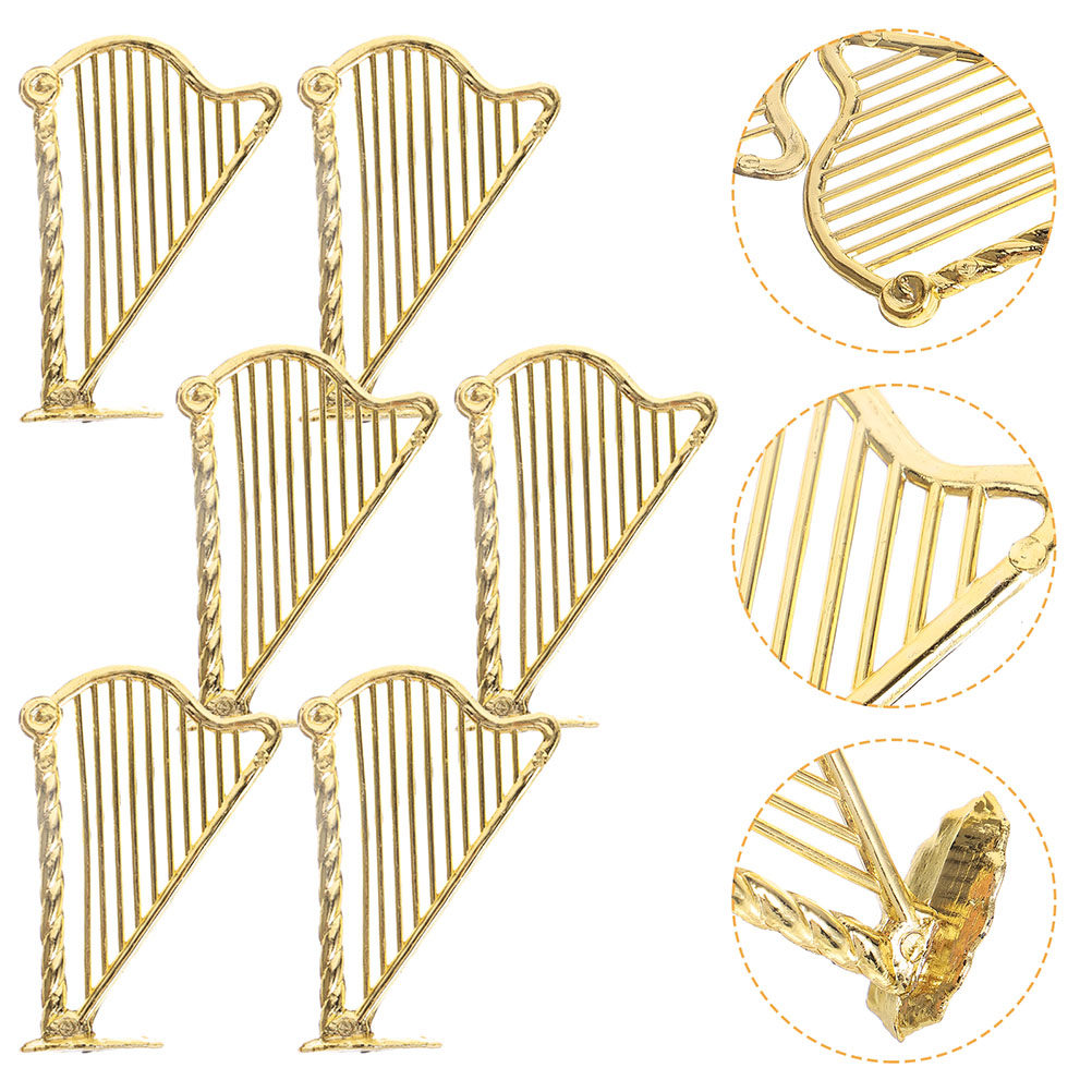 Musical Instrument Xmas Ornaments - 15 Stück Miniatur-Harfen-Musikinstrument Weihnachtsbaum-Ornamente Weihnachtsdekoration Hängender