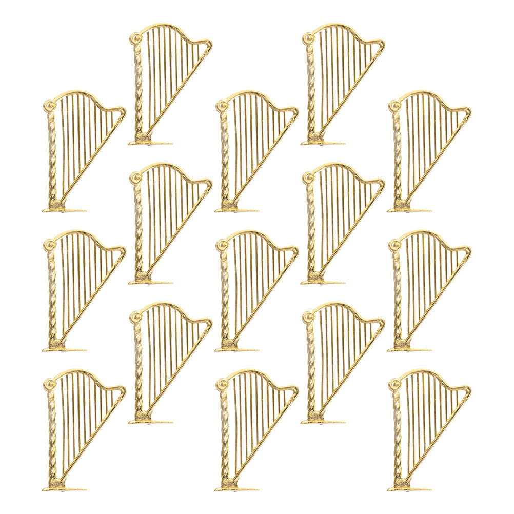 Musical Instrument Xmas Ornaments - 15 Stück Miniatur-Harfeninstrument Weihnachts-Hängeornamente Heimdekoration DIY