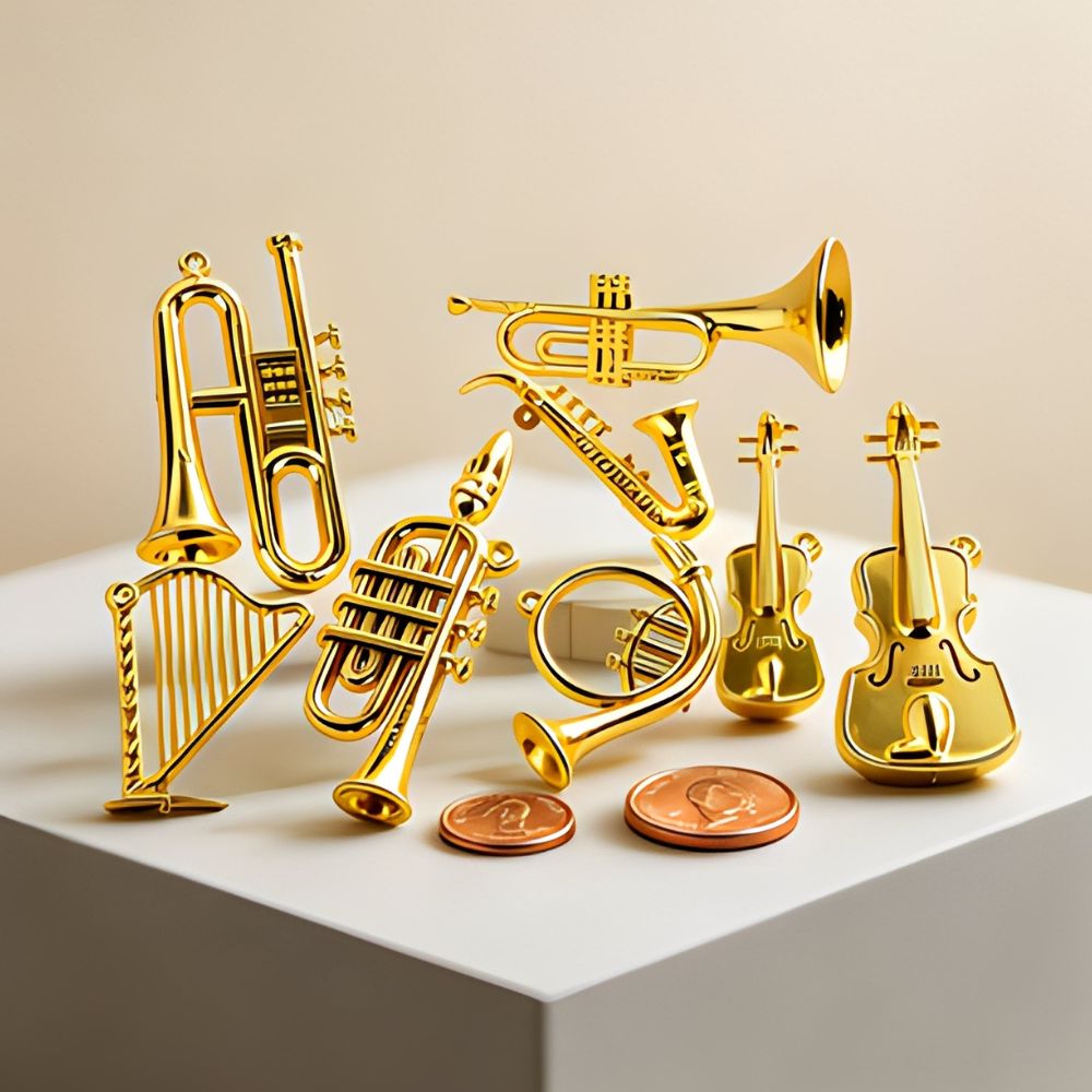 5/18 Stück Zufällige Mini Gold – Musical Instrument Xmas Ornaments Bewertung und Preis