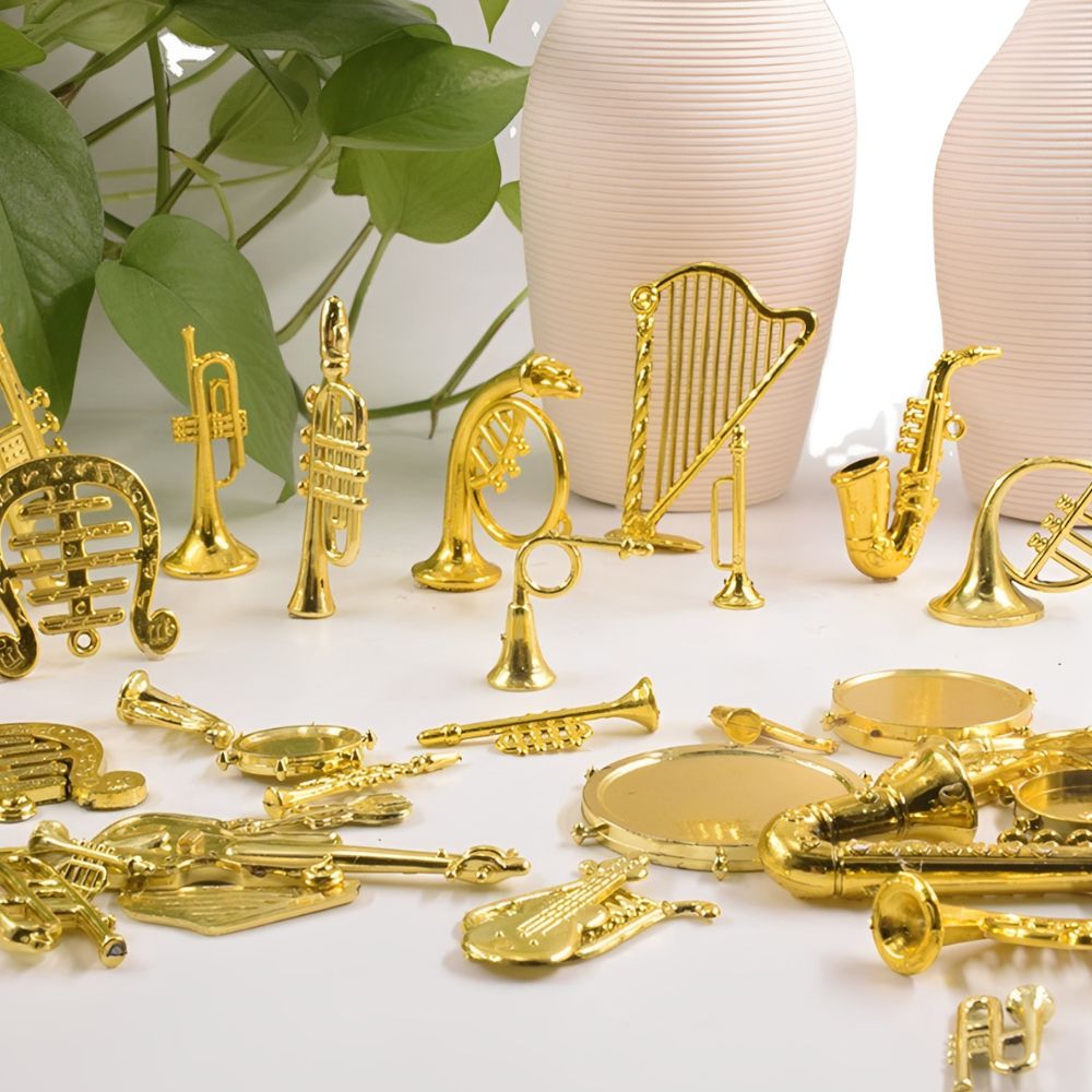 5/18 Stück Zufällige Mini Gold – Musical Instrument Xmas Ornaments Bewertung und Preis
