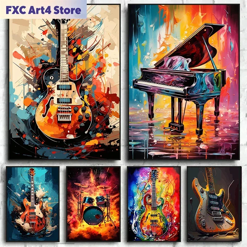 Rahmenlose Abstrakte Farbenfro – Musical Instrument Image Bewertung und Preis